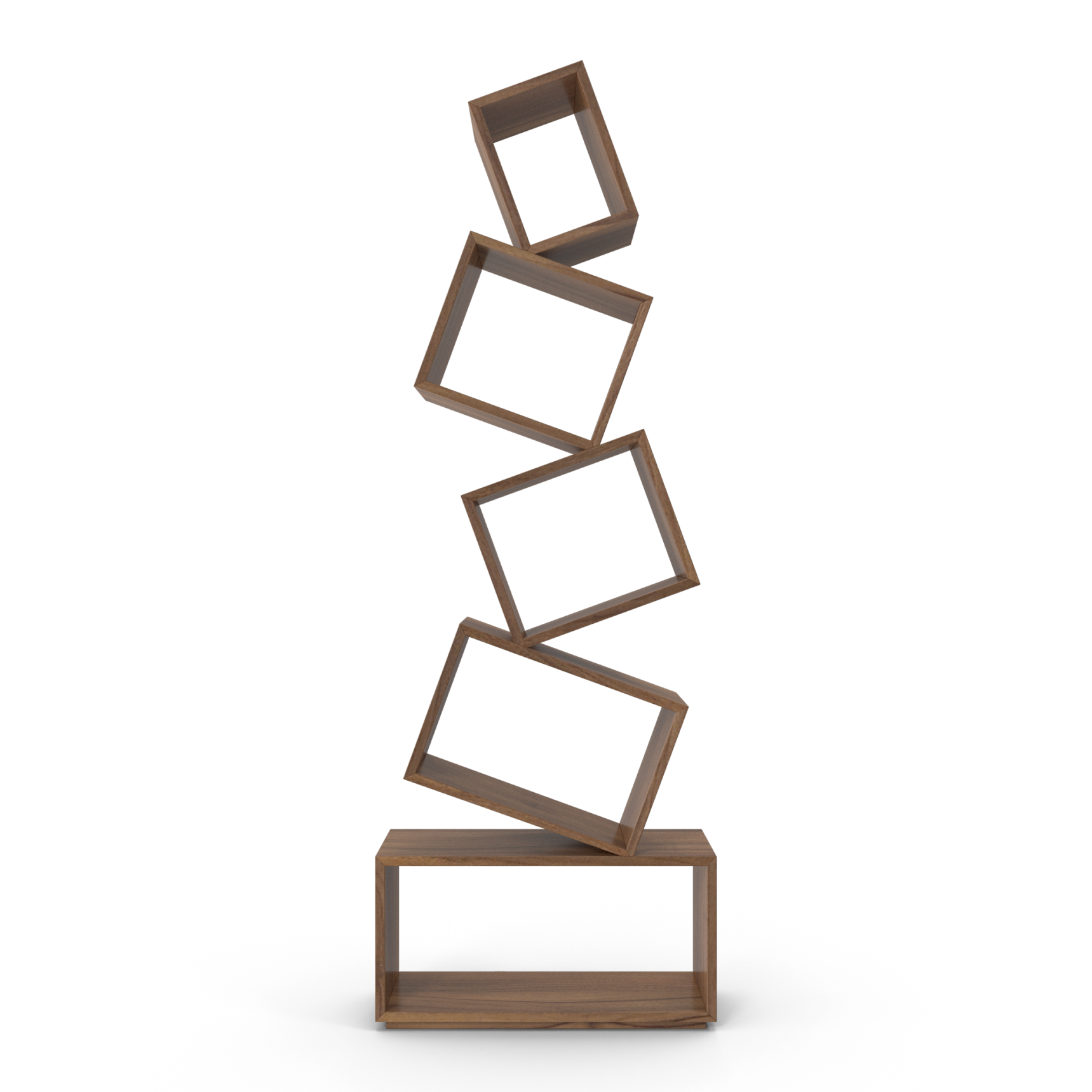 Stacked rotated shelves